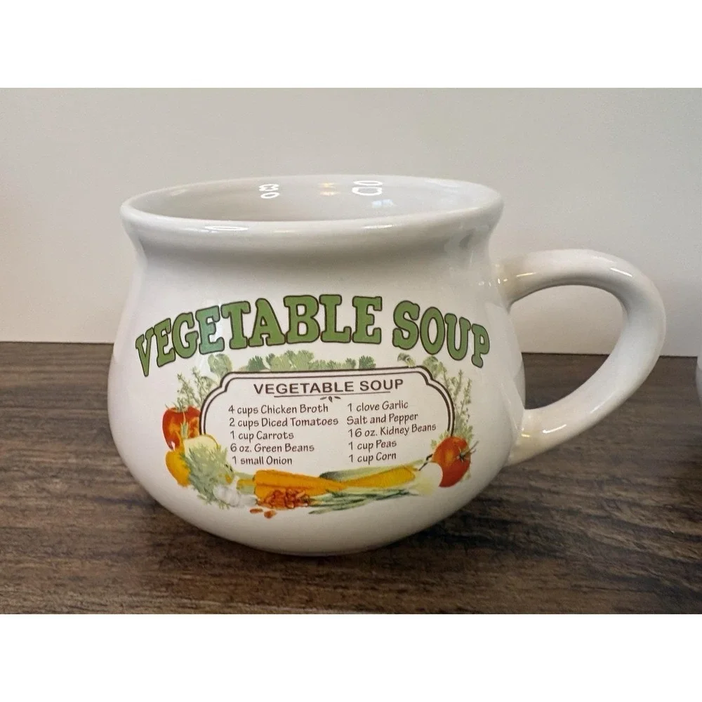 Vintage Dat'l Do-It Vegetable Soup Recipe Ceramic Mug Cup Bowl